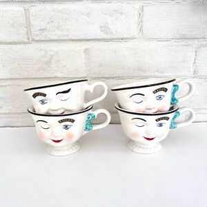 Baileys’ Mugs Cup set of 4 Mr & Mrs Winky Face